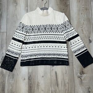 St. John Collection Nordic Sweater Paillettes Size Medium